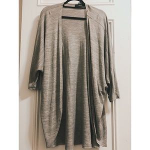 Loose gray sweater jacket